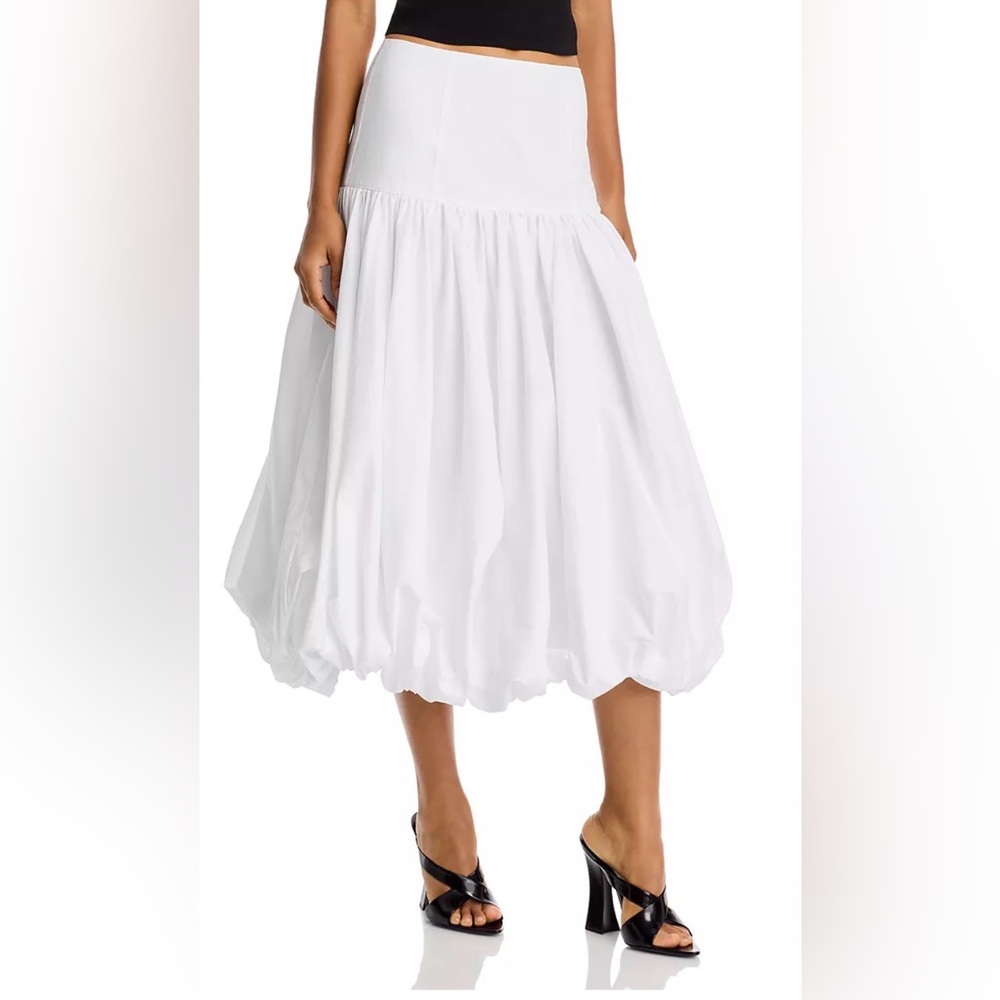 Cinq a Sept Ella Bubble Hem Skirt, White, Size 6